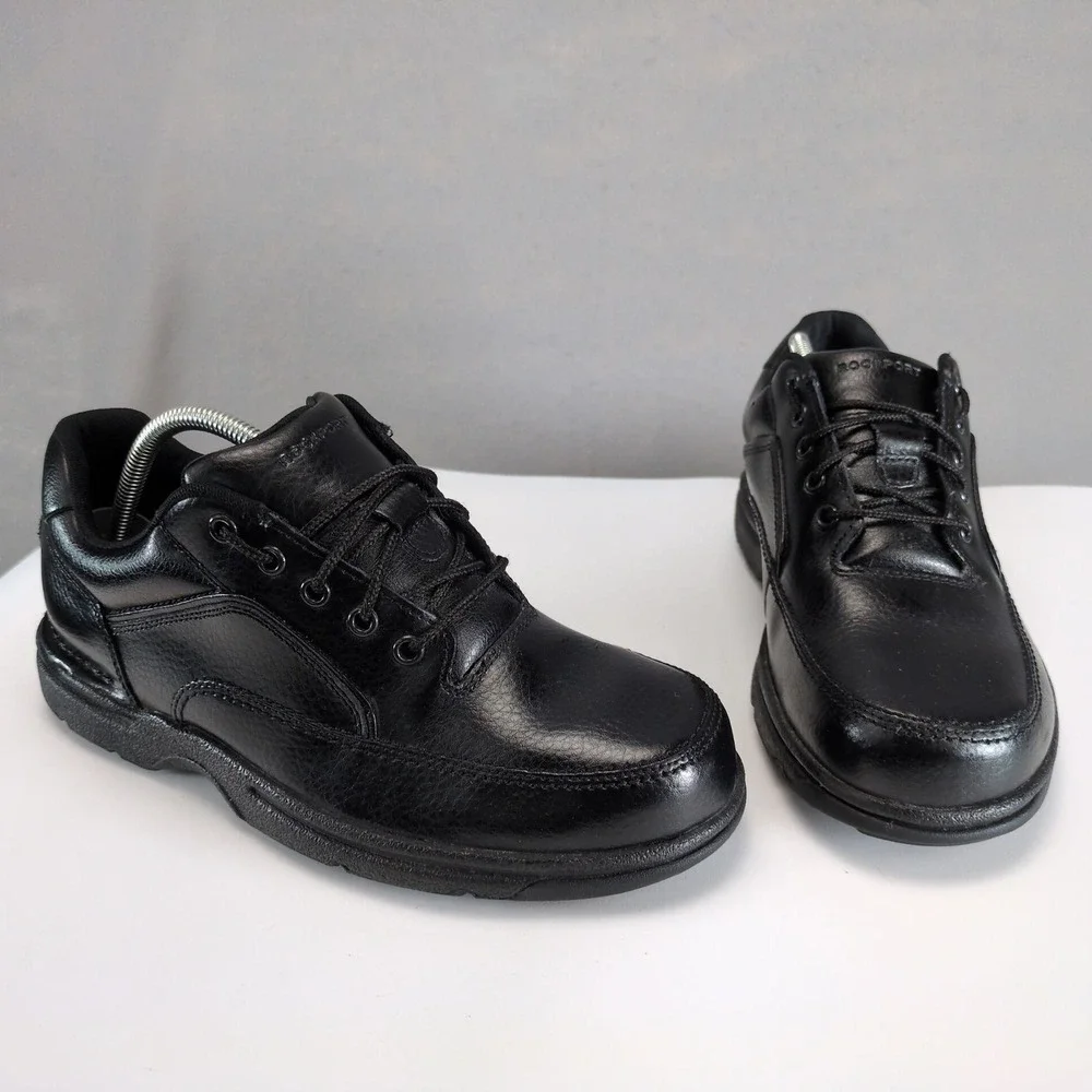 Rockport Eureka Black Oxford Shoes Mens 8.5 XW Extra Wide Leather Lace Up